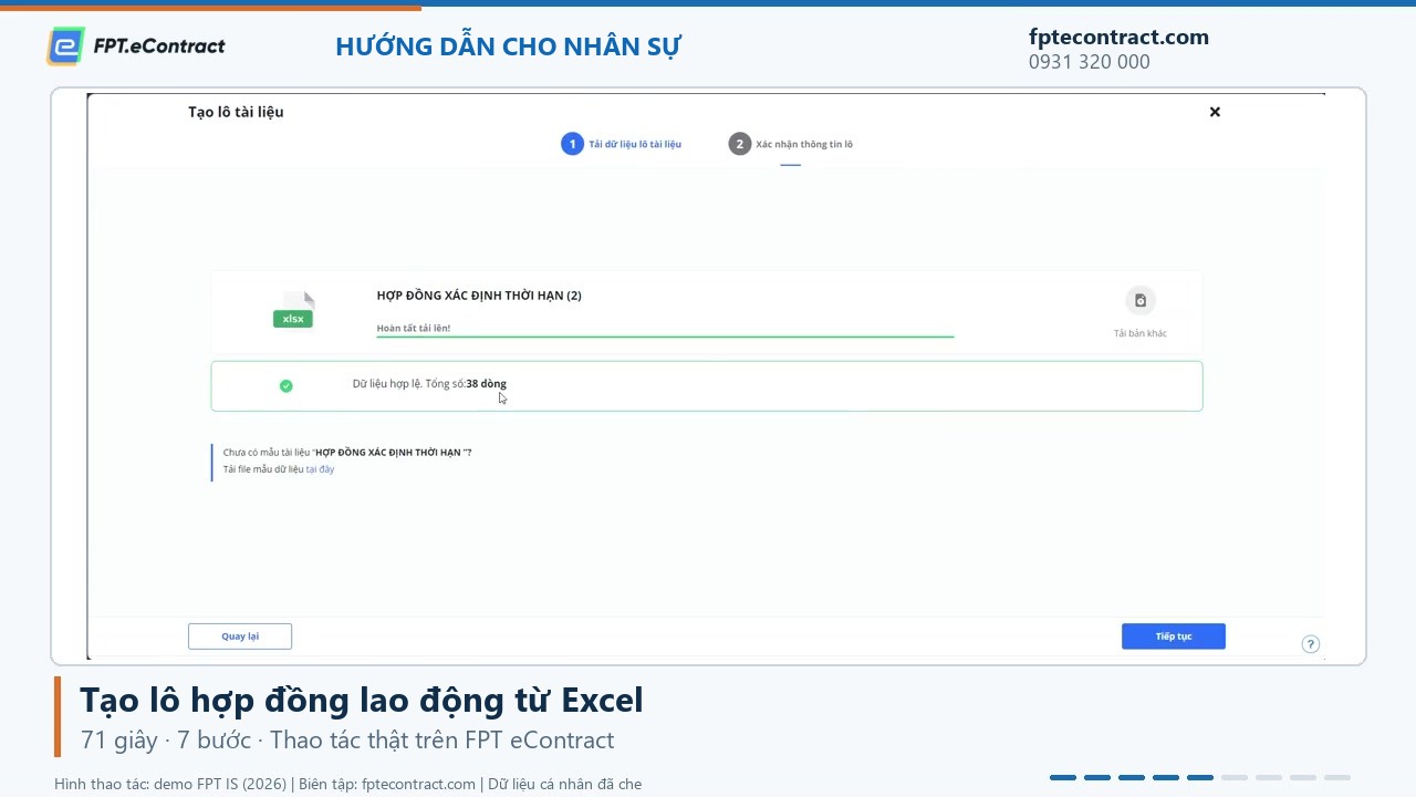Tạo lô hợp đồng từ Excel